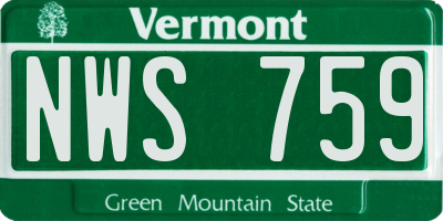 VT license plate NWS759