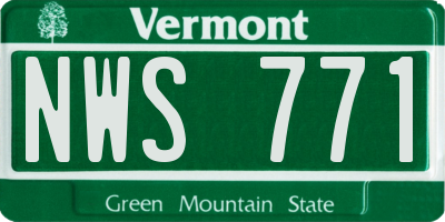 VT license plate NWS771