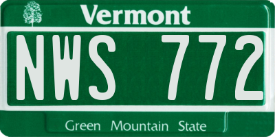 VT license plate NWS772