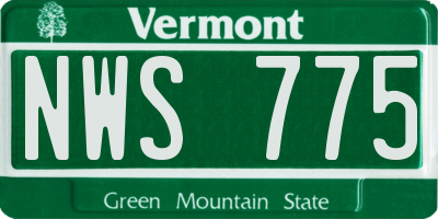 VT license plate NWS775
