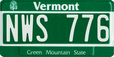 VT license plate NWS776