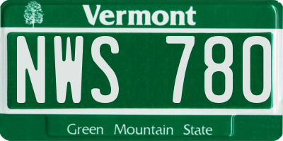 VT license plate NWS780