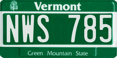 VT license plate NWS785