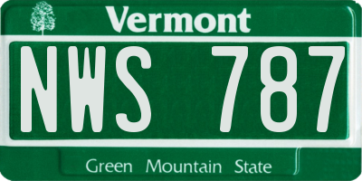 VT license plate NWS787