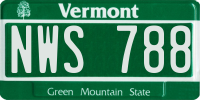 VT license plate NWS788