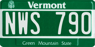 VT license plate NWS790