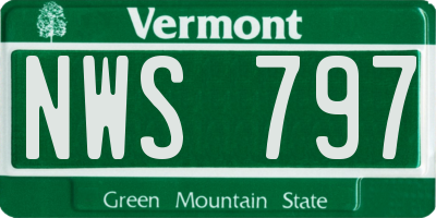 VT license plate NWS797