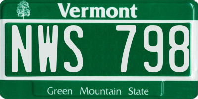 VT license plate NWS798