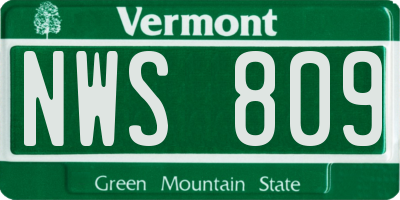 VT license plate NWS809