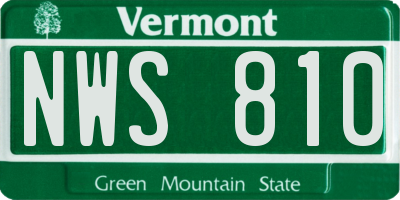 VT license plate NWS810