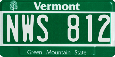 VT license plate NWS812