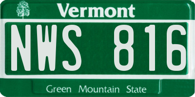 VT license plate NWS816