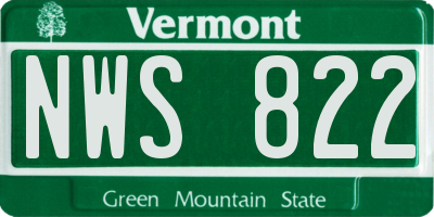 VT license plate NWS822