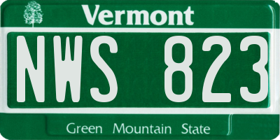 VT license plate NWS823
