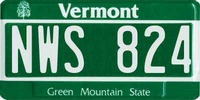 VT license plate NWS824