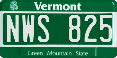 VT license plate NWS825
