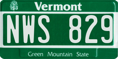 VT license plate NWS829