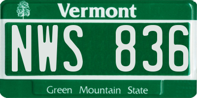 VT license plate NWS836