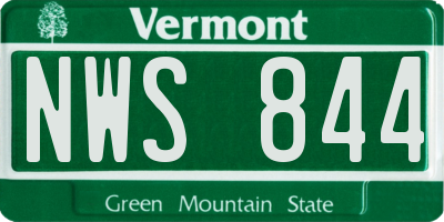VT license plate NWS844