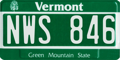 VT license plate NWS846