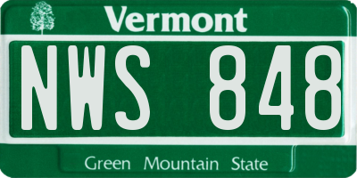 VT license plate NWS848