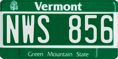 VT license plate NWS856