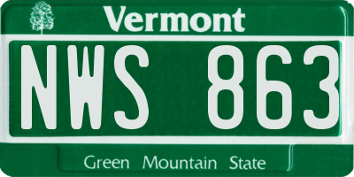 VT license plate NWS863