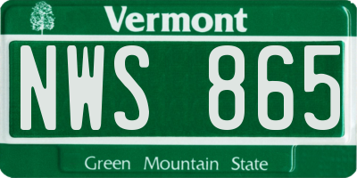VT license plate NWS865