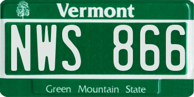 VT license plate NWS866