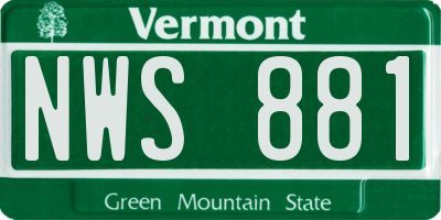 VT license plate NWS881