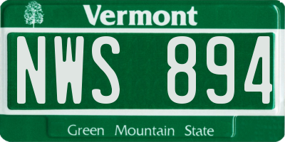 VT license plate NWS894