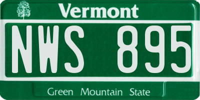 VT license plate NWS895