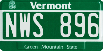 VT license plate NWS896