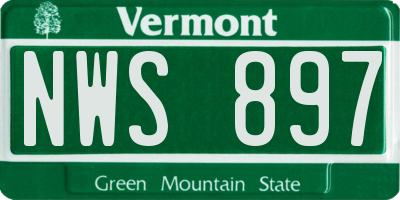 VT license plate NWS897