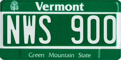 VT license plate NWS900