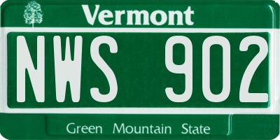 VT license plate NWS902