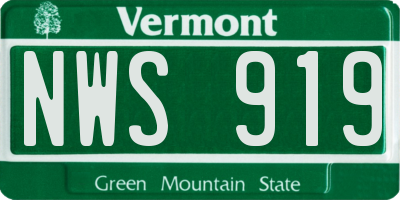 VT license plate NWS919