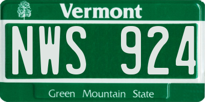 VT license plate NWS924