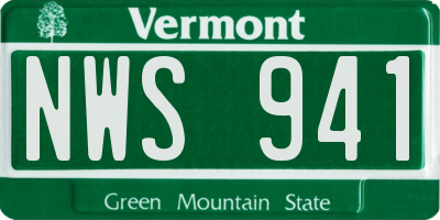 VT license plate NWS941