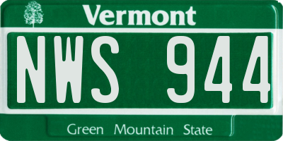 VT license plate NWS944