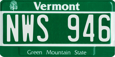 VT license plate NWS946