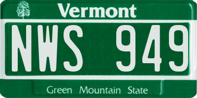VT license plate NWS949