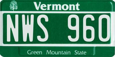 VT license plate NWS960