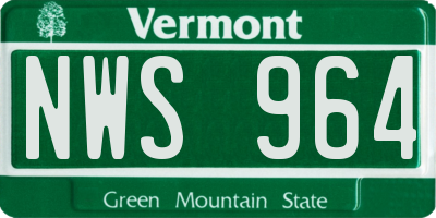 VT license plate NWS964