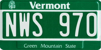 VT license plate NWS970
