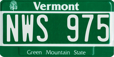 VT license plate NWS975