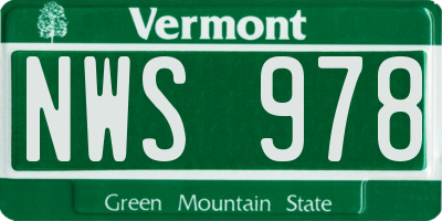 VT license plate NWS978