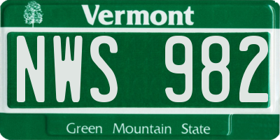VT license plate NWS982