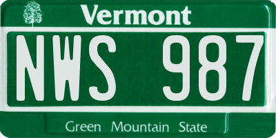 VT license plate NWS987