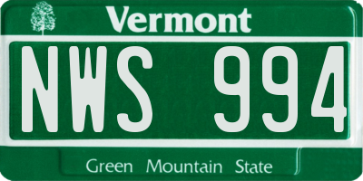 VT license plate NWS994